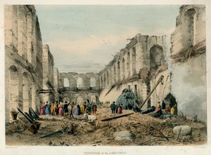 Interior of Armoury, Tower of London Fire, 1841 by English School