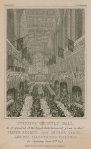 Interior of Guildhall, London, as it appeared at the Royal Entertainment given to the Prince Regent