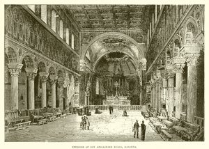 Interior of San Apollinare Nuovo, Ravenna by English School