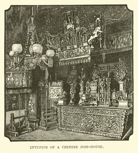 Interior of a Chinese Joss-House by English School