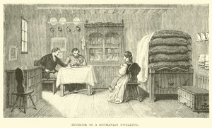 Interior of a Roumanian Dwelling by English School