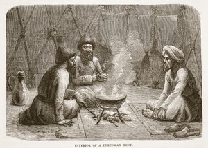 Interior of a Turcoman Tent, illustration from Cassell