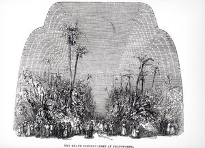 Interior of the Great Conservatory at Chatsworth, 1843 by English School