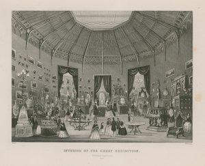Interior of the Great Exhibition, 1851, Zollverein Department by English School