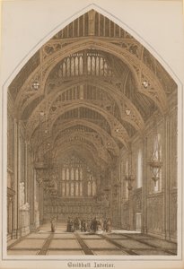 Interior of the Guildhall, London by English School