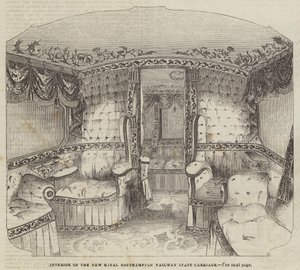 Interior of the New Royal Southampton Railway State Carriage by English School