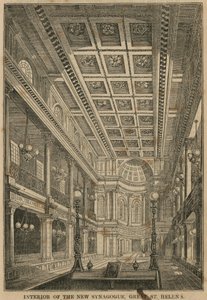 Interior of the New Synagogue, Great St Helens, London by English School