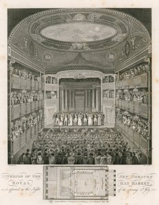 Interior of the New Theatre Royal, Haymarket, London by English School