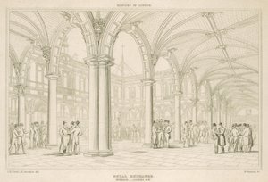 Interior of the Royal Exchange, London, Looking South West by English School