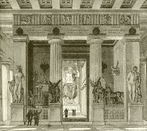 Interior of the Splendid Temple of Zeus in Olympia by English School