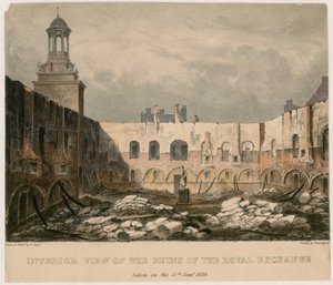 Interior View of the Ruins of the Royal Exchange, London, Taken on 11 January 1838
