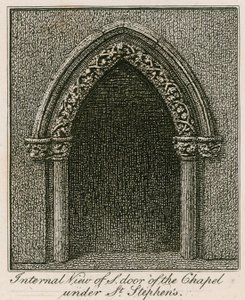 Internal view of South door of the Chapel under St Stephens by English School