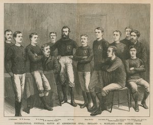 International Football Match at Kennington Oval; England versus Scotland, the Scotch Team by English School