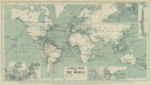 International Marine Telegraphic Communications of the World in Use Today, Showing the Directions Taken and the Number of Cable Lines in Operation in Each Route by English School