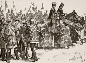 Interview between Becket and King Henry (Illustration from Cassell