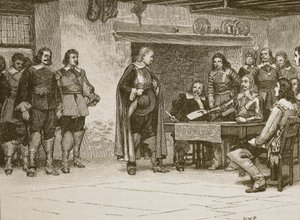Interview between Charles and the Earl of Denbigh, illustration from Cassell