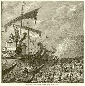 Invasion of Britain by the Romans by English School