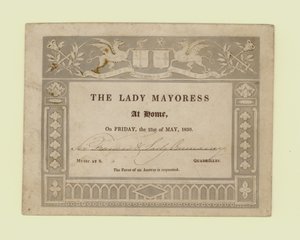 Invitation from The Lady Mayoress, At Home, 21 May 1830 by English School