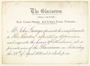 Invitation to The Glaciarium in 1876