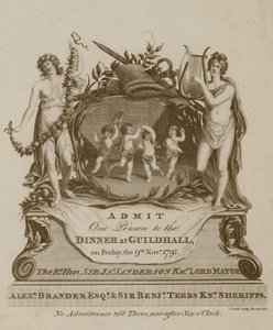 Invitation to a Banquet at the Guildhall, London, on 9 November 1792 by English School