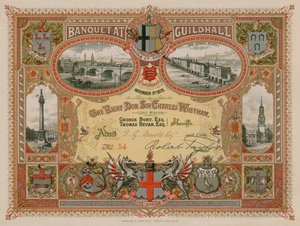 Invitation to a Banquet at the Guildhall, London, on 9 November 1878 by English School
