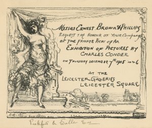 Invitation to an Exhibition of Work by Charles Conder by English School