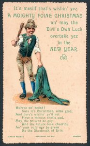 Irish Christmas greetings card by English School