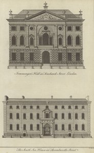 Ironmongers Hall, Fenchurch Street and the South Sea House, Threadneedle Street, London by English School
