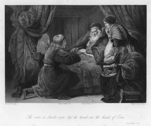 Isaac blessing Jacob, Genesis XXVII, 22 by English School