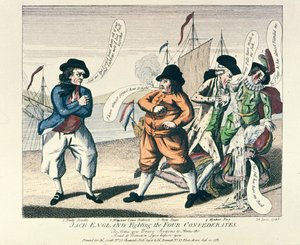 Jack England Fighting the Four Confederates by English School