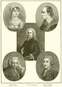 Jane Austen, Laurence Sterne, Samuel Richardson, Oliver Goldsmith, Tobias Smollett by English School