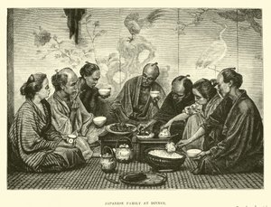 Japanese Family at Dinner by English School