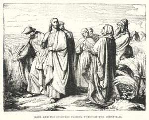 Jesus and his Disciples passing through the Cornfield (engraving)