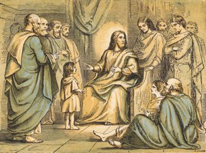 Jesus teaching his Disciples by English School
