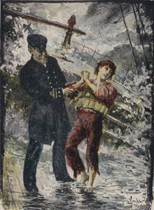 John Alexander Strachan Giving His Life Jacket to a Young Stowaway Before the Ship Was Wrecked in a Gale off the Welsh Coast in 1881 by English School
