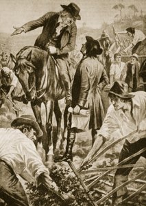 John Metcalf supervising the making of a road by English School