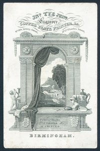 John Tye, Junior, copper plate printer, trade card