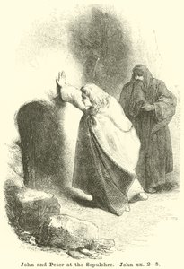 John and Peter at the Sepulchre by English School