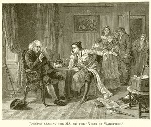 Johnson Reading the Manuscript of the Vicar of Wakefield by English School