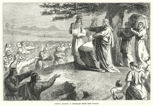Joshua Making a Covenant with the People by English School