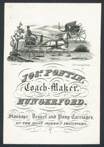 Josiah Pontin, coach maker, trade card by English School