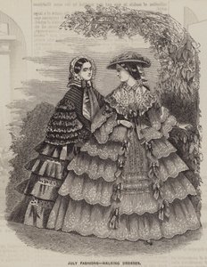 July Fashions, Walking Dresses by English School