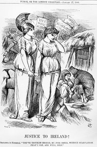 Justice to Ireland!, engraved by Joseph Swain, from Punch, January 17, 1880