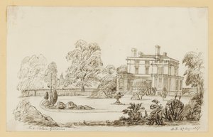 Kensington Palace Gardens; dated 27 August 1857 by English School