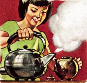 Kettle with Steam Coming Out of It by English School