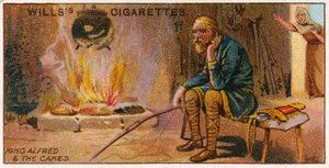 King Alfred and the Cakes by English School