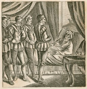 King Henry V delivering his last will to the Duke of Bedford by English School