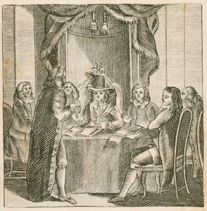 King James II receiving intelligence of the planned invasion by William of Orange by English School