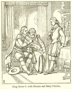 King James I with Steenie and Baby Charles by English School