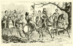 King John and His Train Riding Forth to Hunt in the Great Forest of Middlesex by English School